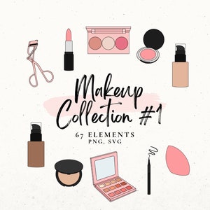 Makeup SVG bundle, Make Up Clip Art Bundle, Lipstick svg files, makeup stickers for Instagram, make up graphics, small business graphics