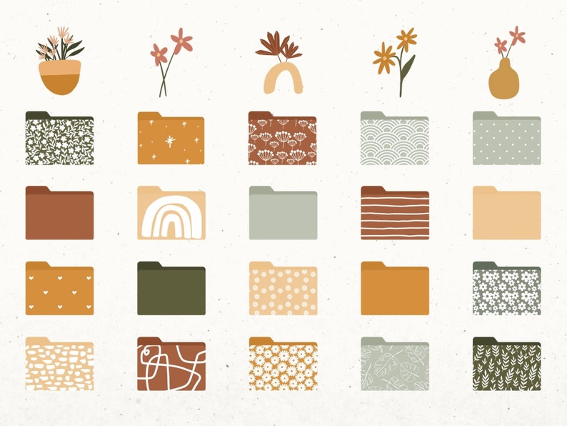 Desktop Icons Mac MacBook Folder Icons Minimal Wallpaper | Etsy