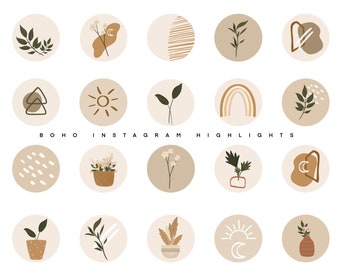 Instagram Story Highlight Icons Set, Bundle of 20, Neutral Boho Instagram covers, Aesthetic IOS 14 App Icon Cover, Boho Phone Wallpaper