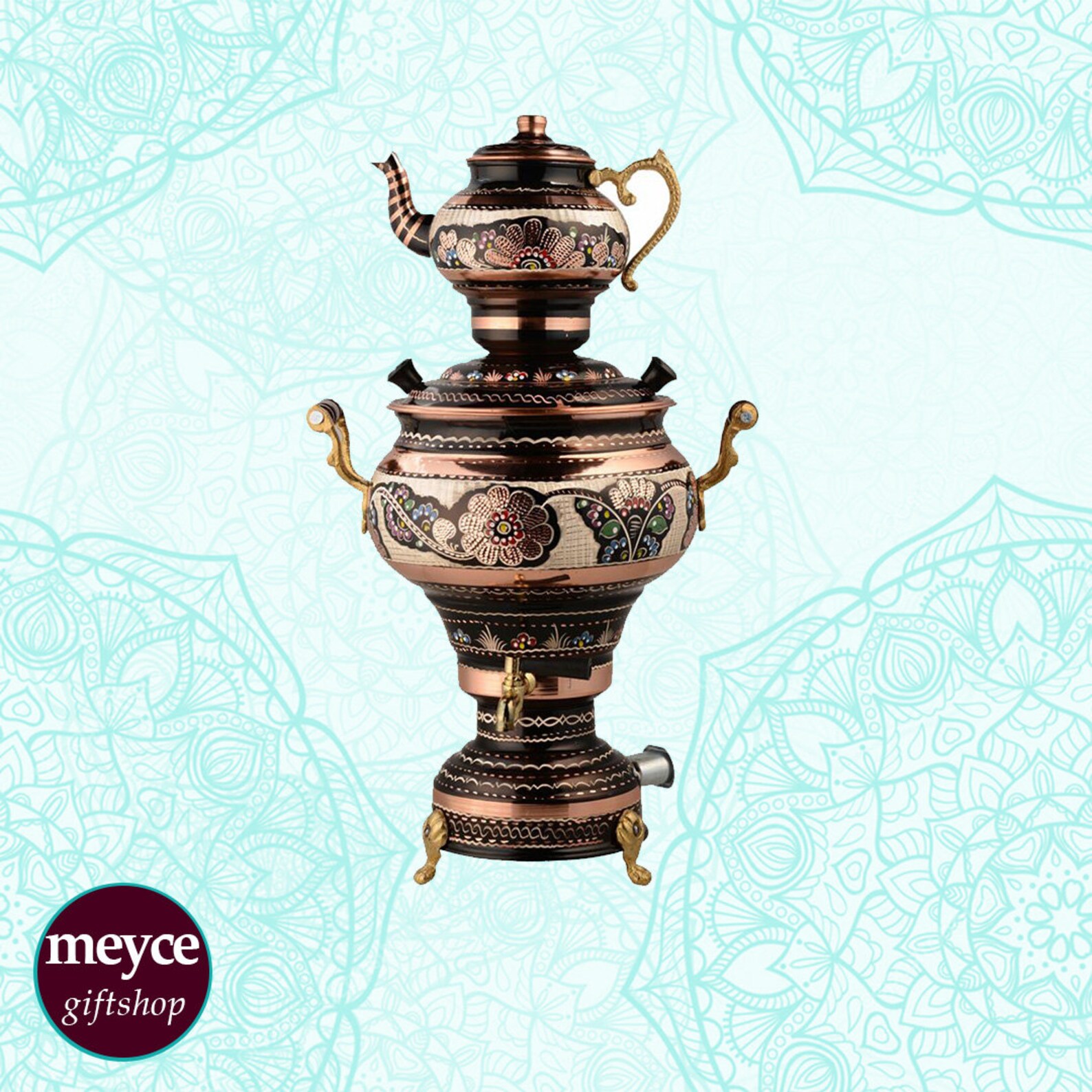 Samovar Electric Turkish Tea Pot Double Tea Kettle 100 Etsy