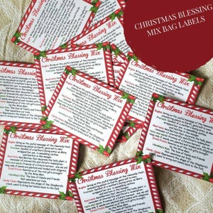 Christmas Candy Cane Blessing mix bag labels
