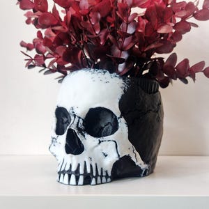 Skull Face Planter - Gothic Plant Pot, Unique Dark Home Decor Gift for Plant Lovers