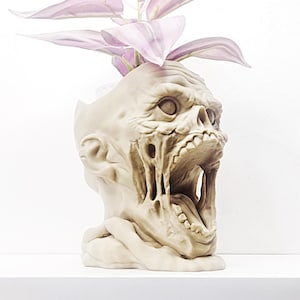 Horror Planter - Zombie Bust Plant Pot, Scary & Dark Gothic Sculpture