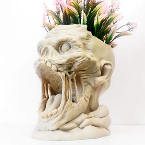 Horror Planter - Zombie Bust Plant Pot, Scary & Dark Gothic Sculpture