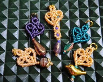 I <3 You! Macrame heart earring pairs with a variety of beads and colors