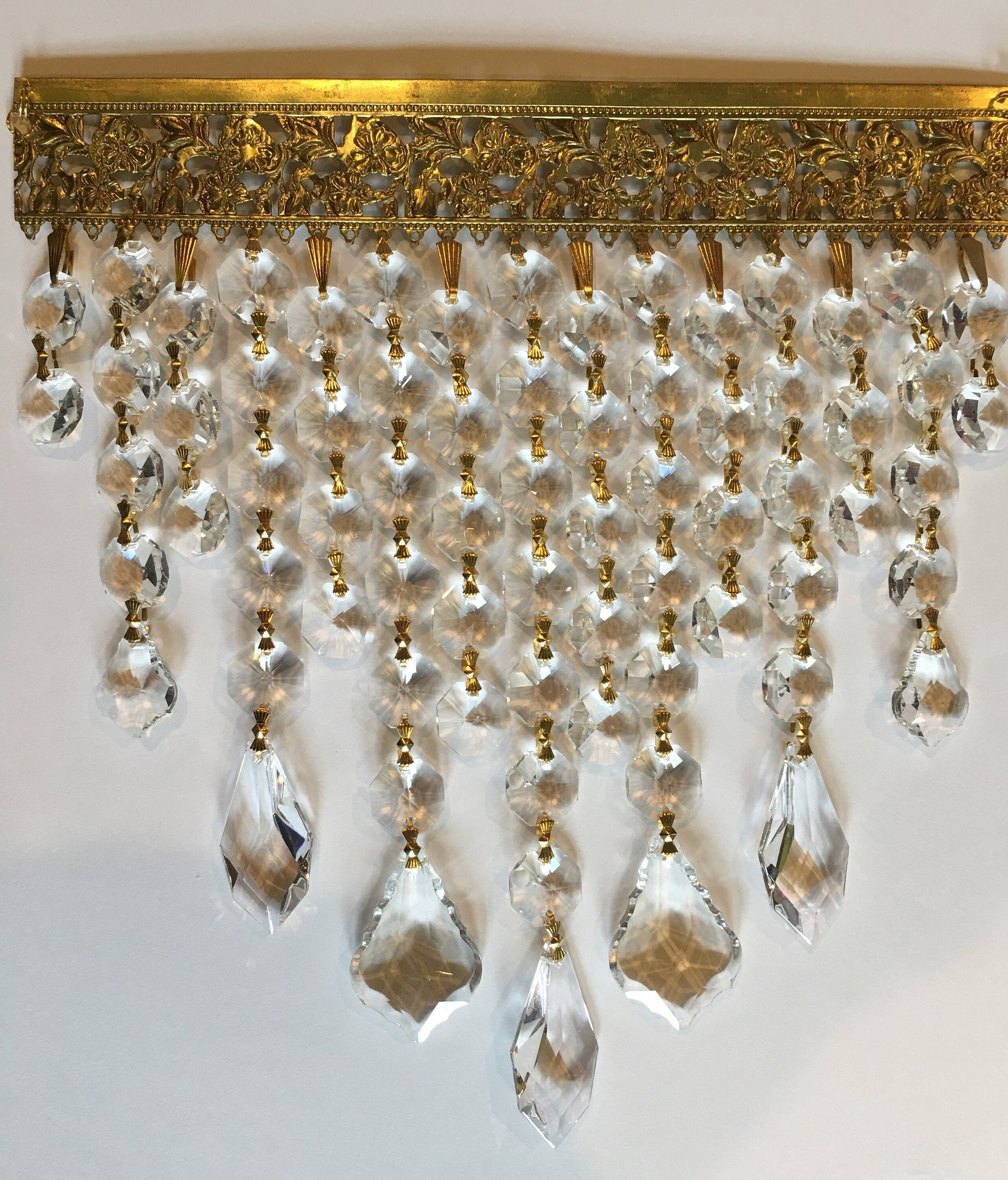 Window Chandelier Floral Banding W/ Maple and Ice Drops - Etsy