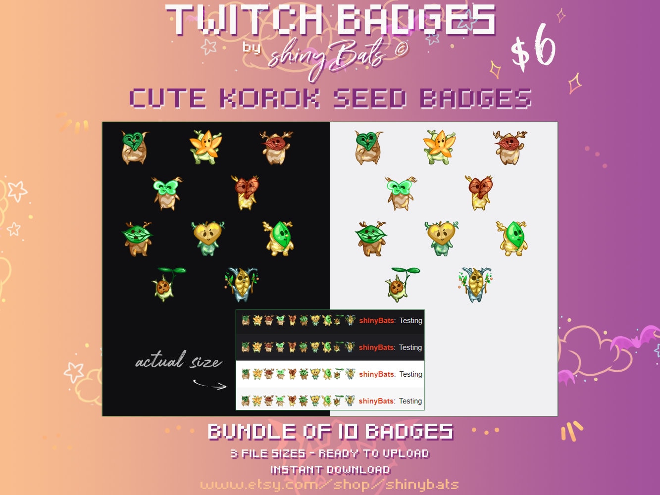 10 Korok Seed Sub Badges Instant Download Bundle for Affiliated or ...