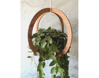 Wooden Circular Plant Hanger for Hanging/Trailing/Potted Plants - available in Ash/Oak/Walnut