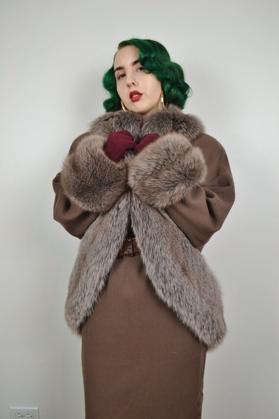1980's Travilla Fox Fur 2 pc. Set