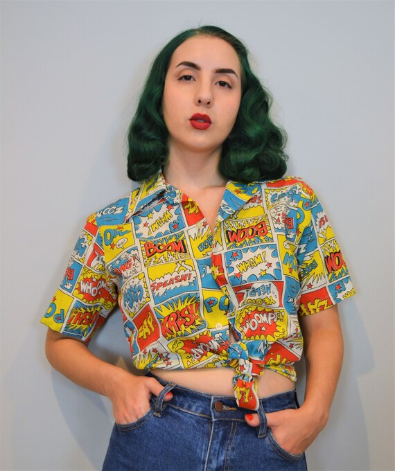 1960's Onomatopoeia Button Up Shirt