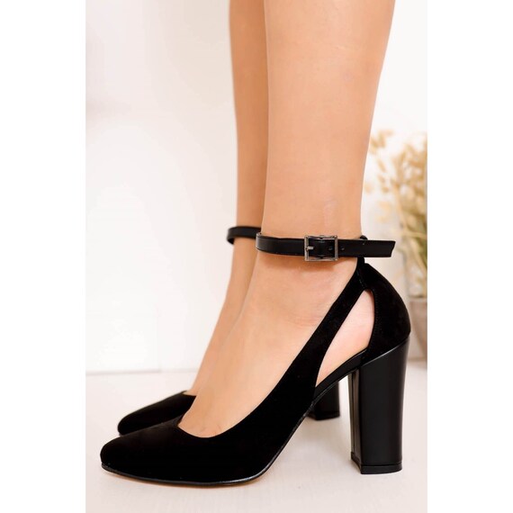 Black Velvet Bridal Shoes Womens 