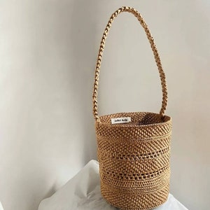 Handmade Charlie Raffia Basket bag, Raffia bag, Handmade bag, Crochet bag, Basket Bag, Straw bag image 2