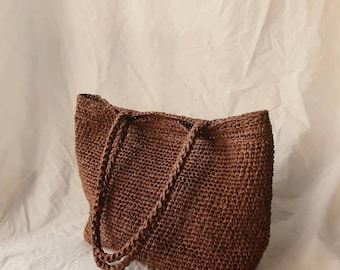 Handmade Astrid Raffia bag, Raffia bag, Handmade bag, Crochet bag, Straw Bag, Raffia tote bag, Basket bag, Tote bag