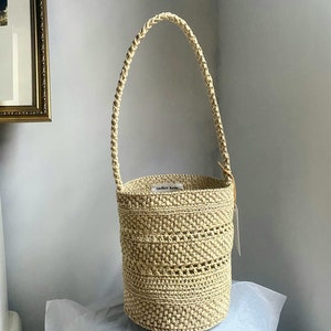 Handmade Charlie Raffia Basket bag, Crochet Bag, Handmade bag, Raffia bag, Basket Bag, Bucket bag, Straw bag