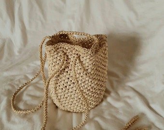 Handmade Lucia Raffia Bucket Bag Crochet Bag Straw Bag - Etsy UK