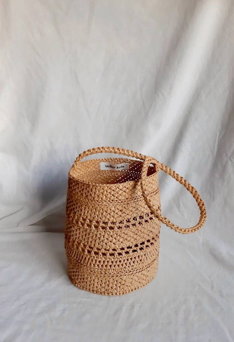 Handmade Charlie Raffia Basket bag, Raffia bag, Handmade bag, Crochet bag, Basket Bag, Straw bag image 6