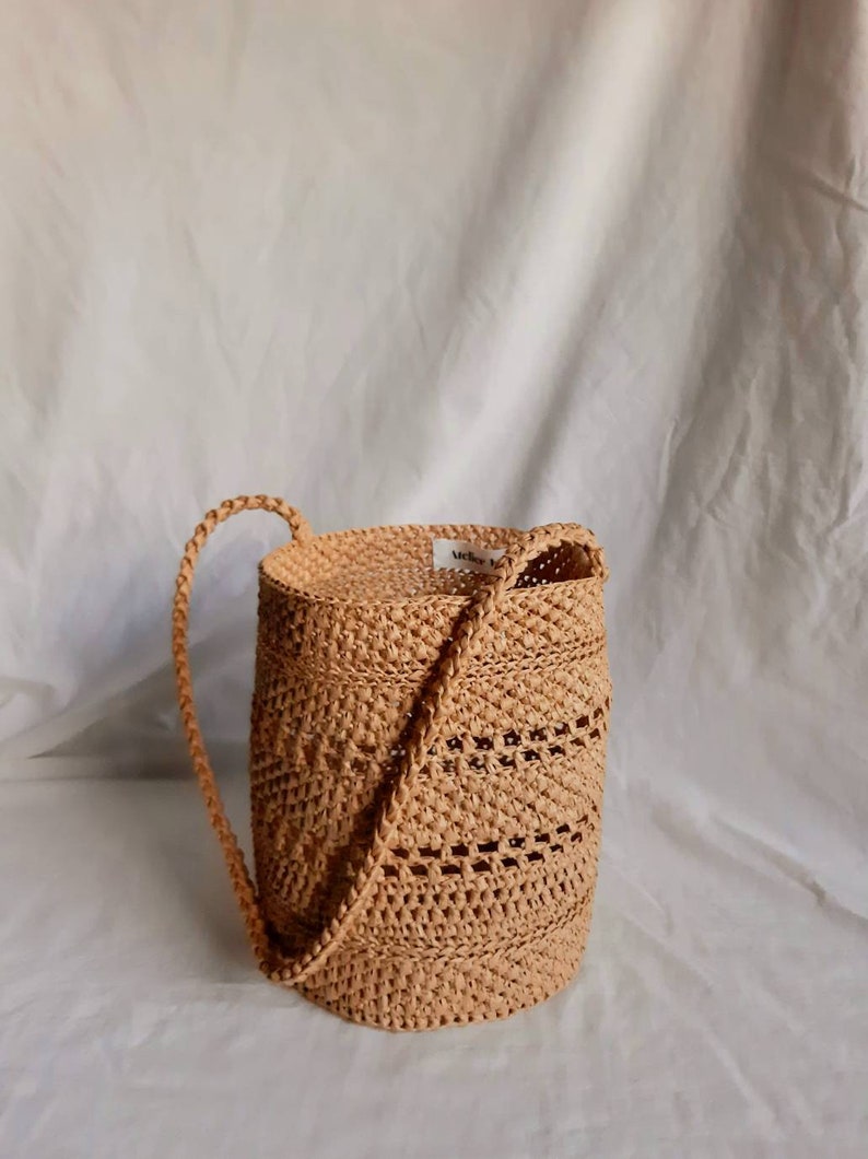 Handmade Charlie Raffia Basket bag, Raffia bag, Handmade bag, Crochet bag, Basket Bag, Straw bag image 3