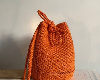 Handmade Luciana Raffia Bucket Bag, Raffia bag, Handmade bag, Crochet bag, Bag, Bucket Bag, Raffia Bucket Bag, Straw Bag
