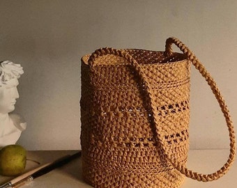 Handmade Charlie Raffia Basket bag, Raffia bag, Handmade bag, Crochet bag, Basket Bag, Straw bag