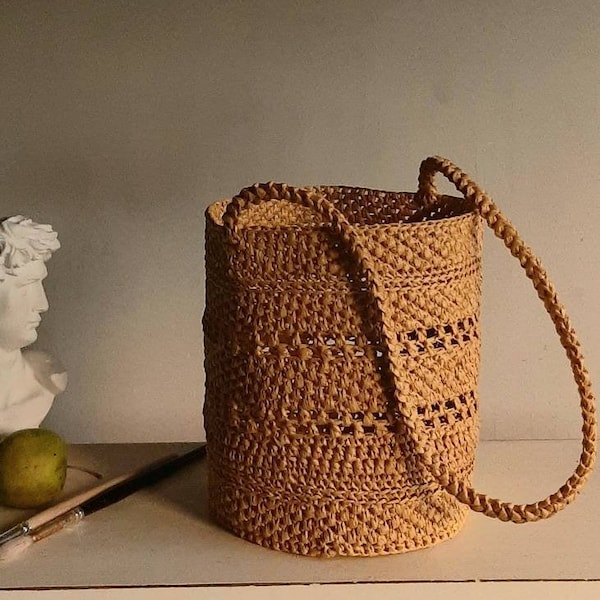 Handmade Charlie Raffia Basket bag, Raffia bag, Handmade bag, Crochet bag, Basket Bag, Straw bag