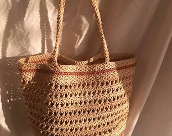 Handmade Stella Raffia bag, Raffia bag, Handmade bag, Crochet bag, Straw Bag, Basket bag, Tote bag, Large tote bag, Raffia Tote