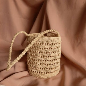 Handmade Manon Raffia Basket bag, Raffia Bag, Handmade bag, Crochet bag, Handmade crochet bag, Basket bag, Raffia Crochet Bag, Straw bag