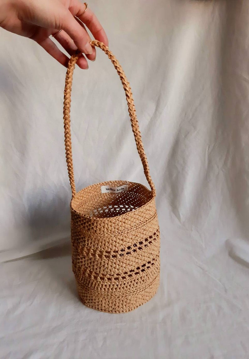 Handmade Charlie Raffia Basket bag, Raffia bag, Handmade bag, Crochet bag, Basket Bag, Straw bag image 5