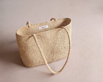 Handmade Elin Raffia bag, Raffia bag, Handmade bag, Crochet bag, Straw Bag, Raffia tote bag, Basket bag, Tote bag