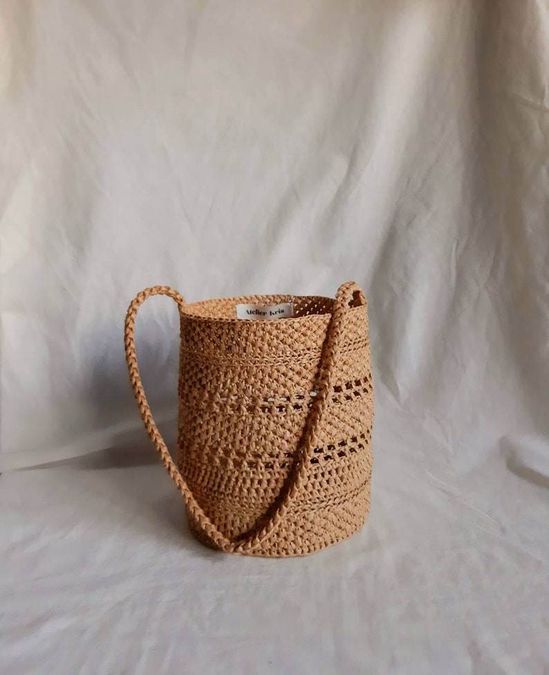 Handmade Charlie Raffia Basket bag, Raffia bag, Handmade bag, Crochet bag, Basket Bag, Straw bag image 4