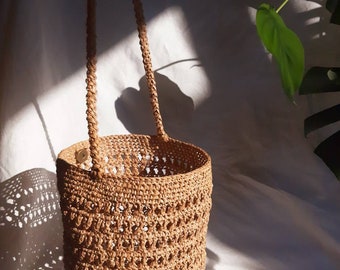 Handmade Manon Raffia Basket bag, Raffia Bag, Handmade bag, Crochet bag, Handmade crochet bag, Basket bag, Raffia Crochet Bag, Straw bag