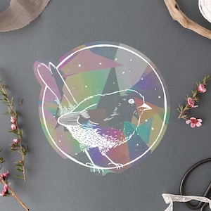 Naklejka Fire Robin Rainbow Suncatcher | Naklejka na okno Naklejka ze zwierzętami | Przezroczysta naklejka wycinana