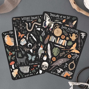Dunkel Stickerbogen Set | Zauberhafte mystische Buchsticker | Bujo Scrapbook Aufkleber | Planer Bullet Journal Sticker