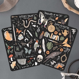 Dark Sticker sheet Set | Fae Magic Mystical Book Stickers | Bujo Scrapbook Stickers | Planner Bullet Journal Stickers