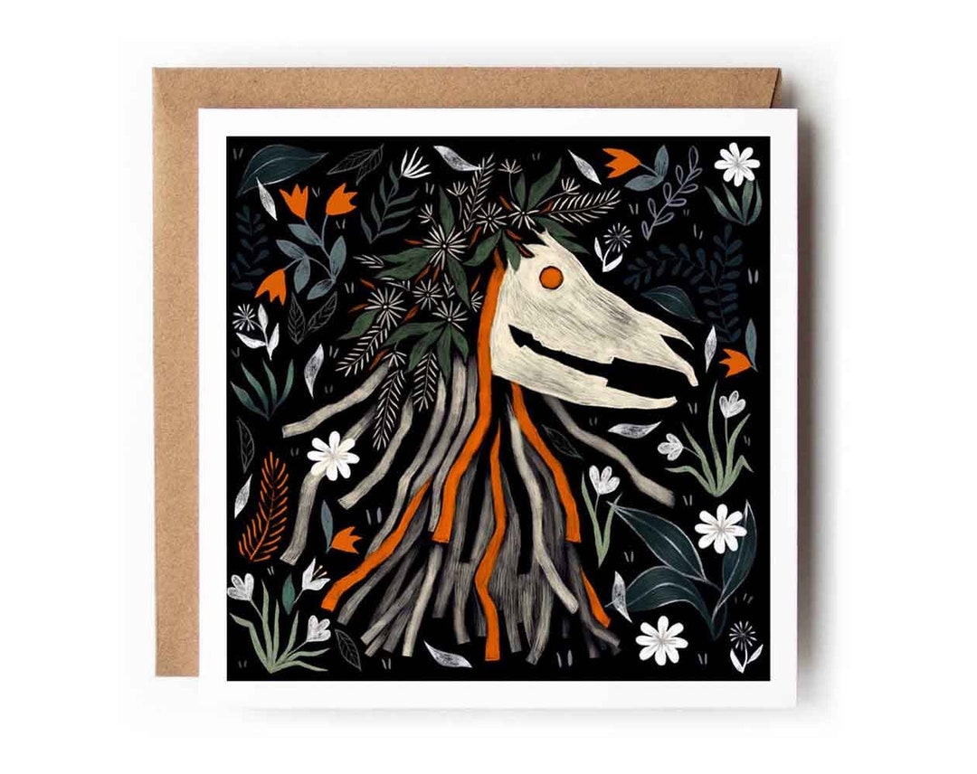 Dark Oss Card | Botanical Floral Greeting Card | Folksy | Fine Art ...