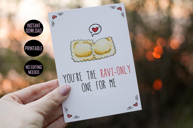 Lustige ValentinstagKarte Ravioli Pasta Liebe Sie Essen Etsy.de