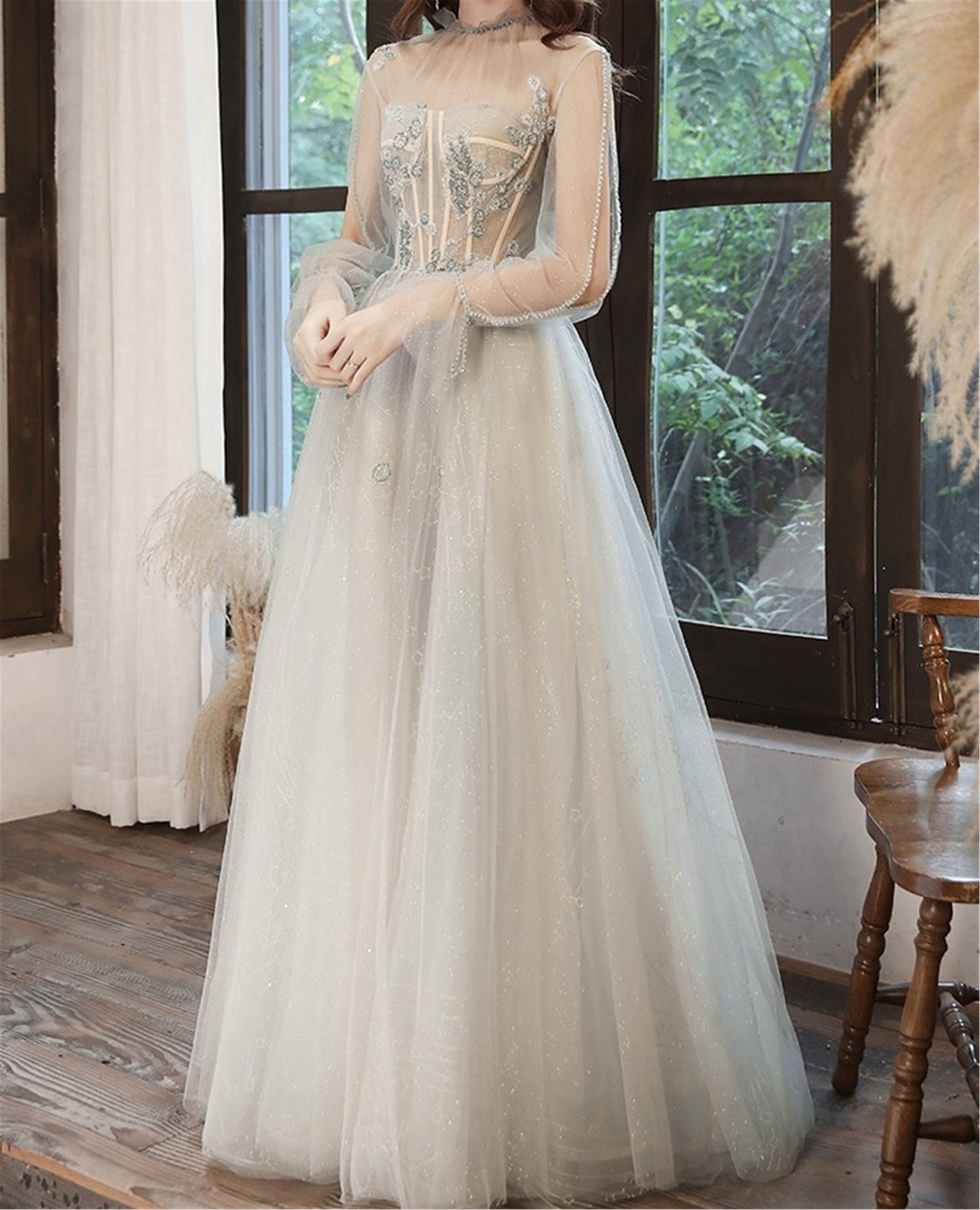 light blue tulle ball gown