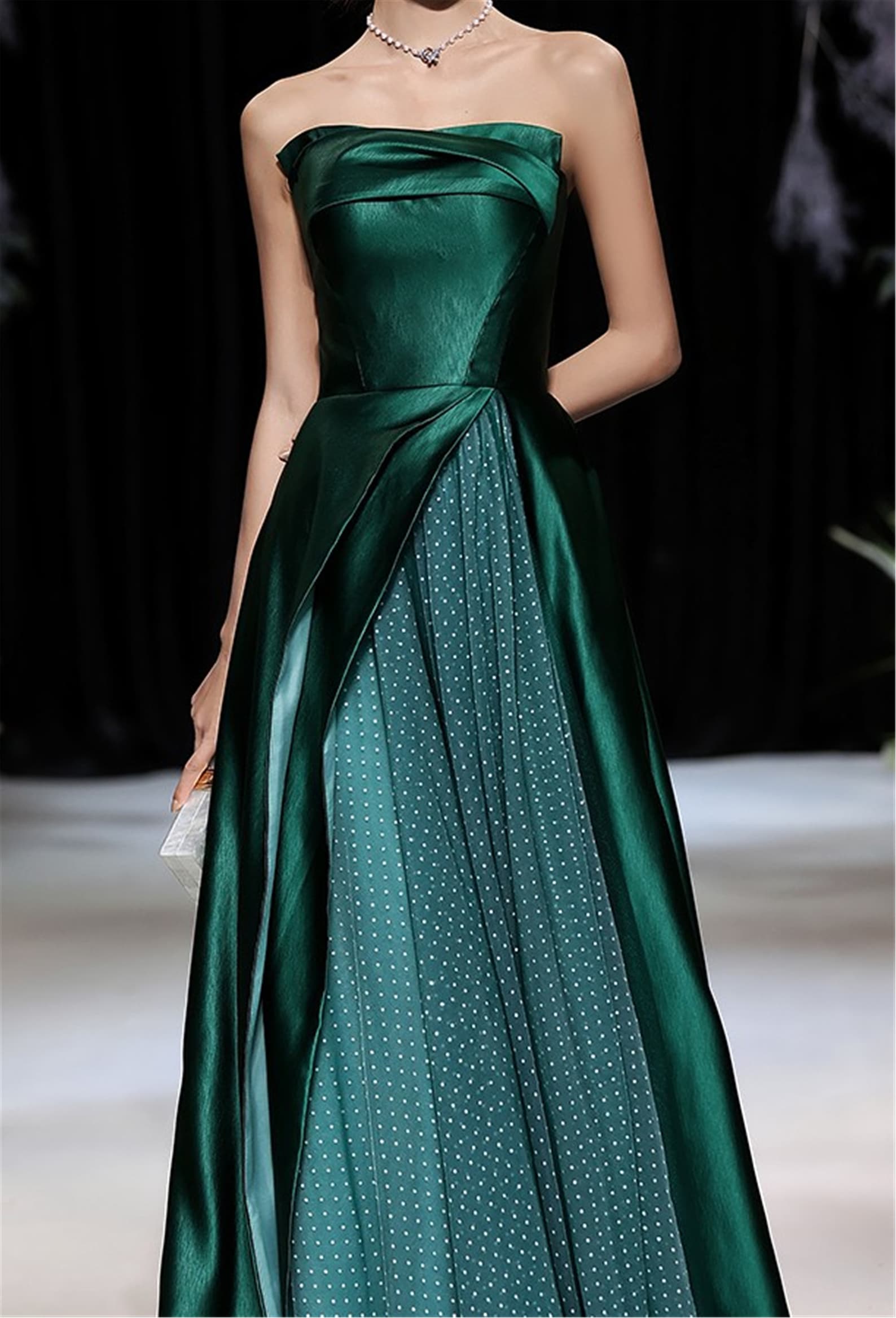 Jade Green Satin Prom Dress Ball Jurk Vintage / Lange Fairy | Etsy