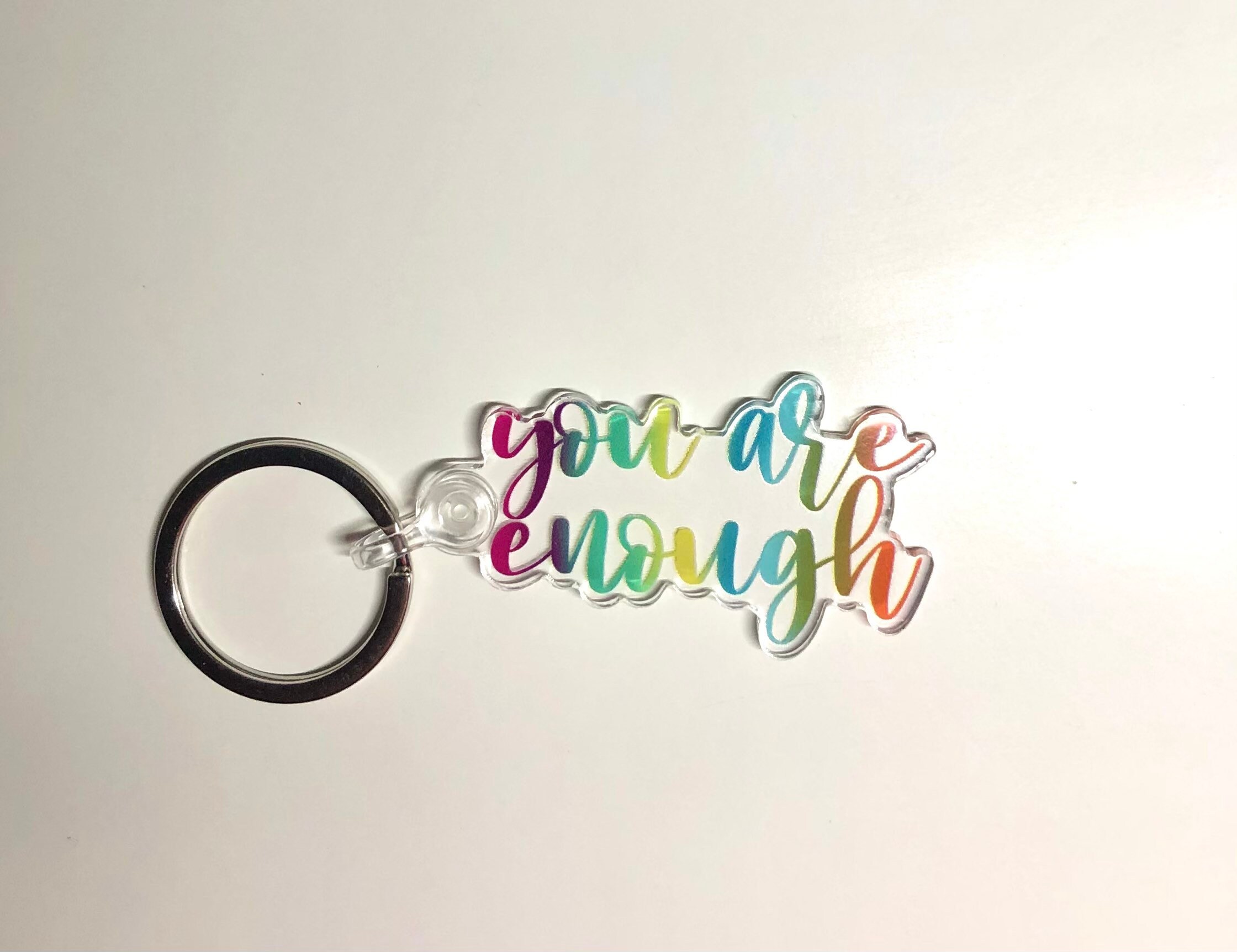 You Are Enough Keychain Gift Keychain You Are Enough Etsy