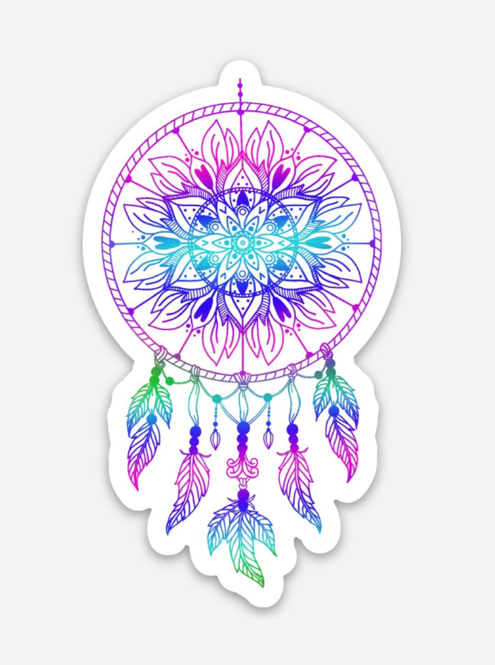 Dream Catcher Sticker Bohemian Sticker Waterproof Laptop Etsy