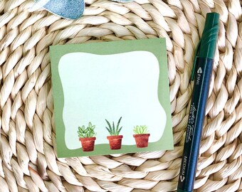 Plant Post-it Notes | Sticky Notes | Stationery | Post-it Note | Note Pad | Plant Lover | Succulent