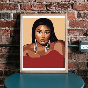Lizzo Digital Design- Printable Download- Body Positivity- Black History Month- Wall Decor