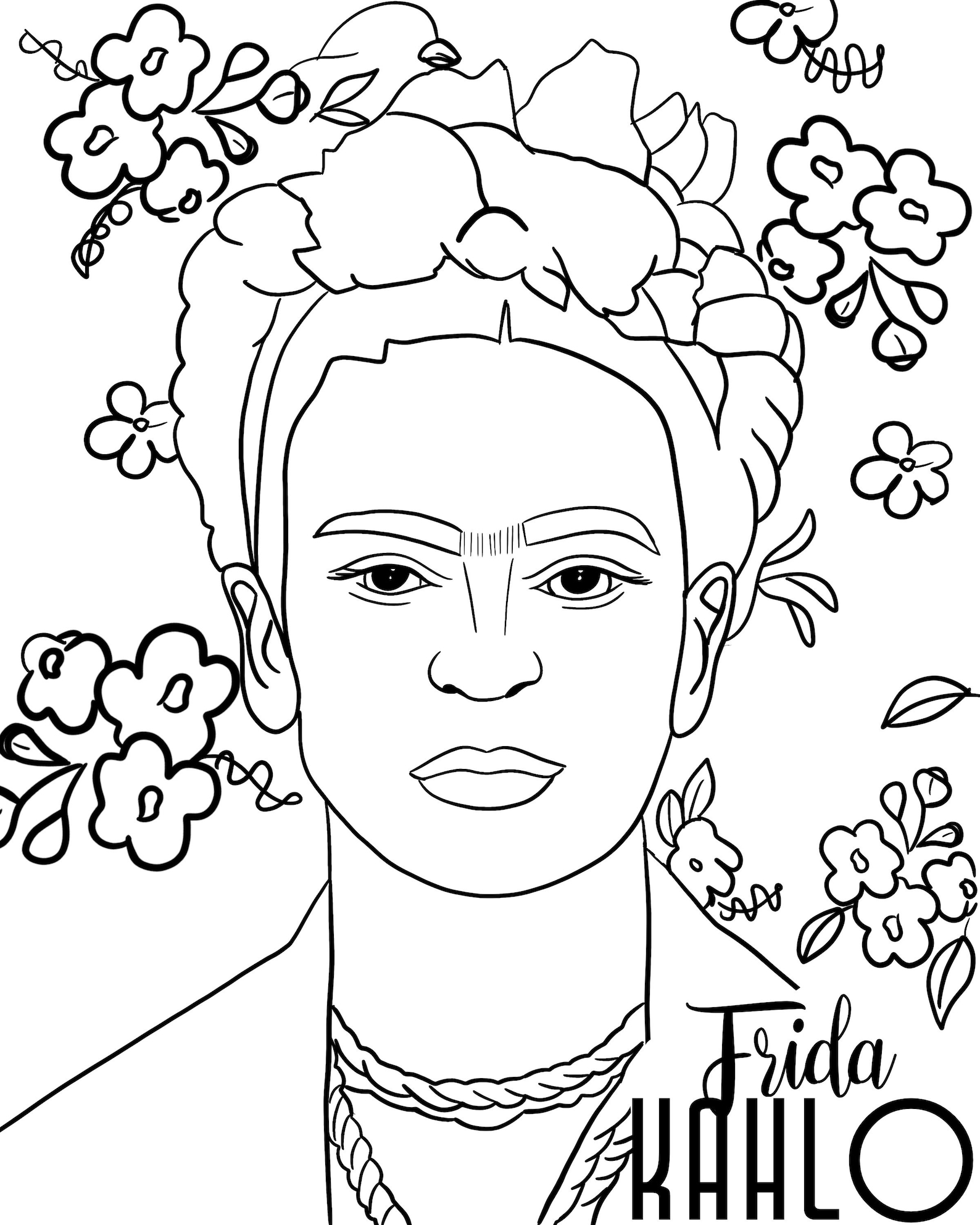 Women in Art Coloring Page Bundle yayoi Kusama. Frida Kahlo, Alma ...
