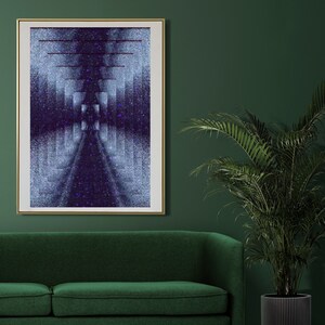 Dark and Light Blue Abstract Symmetrical Digital Download