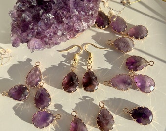 Amethyst Ohrringe| Heilstein | Edelstein Ohrringe