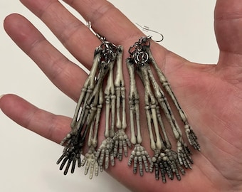 Quirky Skeleton Arms Earrings. Ethereal, cottagecore, whimsigoth, fairy