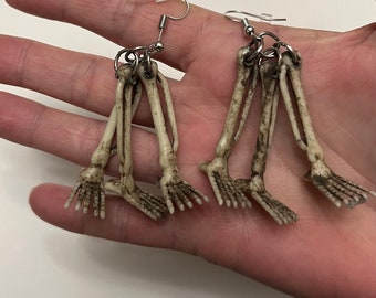 Quirky Skeleton Legs Earrings. Ethereal, cottagecore, whimsigoth, fairy