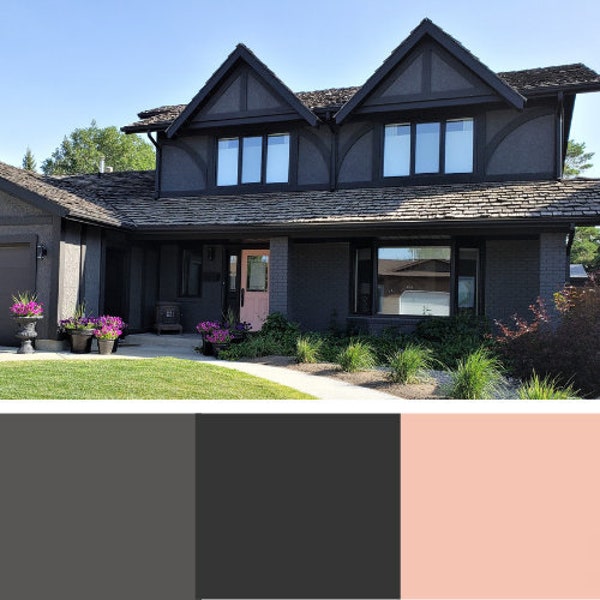 Schwarzes Außenhaus Farbpalette 2023 Benjamin Moore Außenfarbe Farbschema Außenhaus schwarze Farbe Außenfarbe Sofort Download
