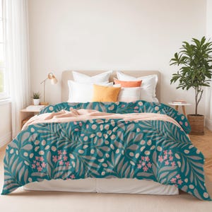 Wildflower beddengoed set koningin bloemen dekbedovertrek King Cottage kern beddengoed Maximalist Blue Flower kamer decor preppy botanische boho dekbedset