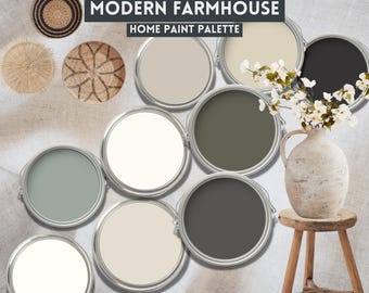 Modern Farmhouse Paint Palette Benjamin Moore Farmhouse Colors Whole House Color Scheme Neutral House Paint Palette Boho Modern Home Decor