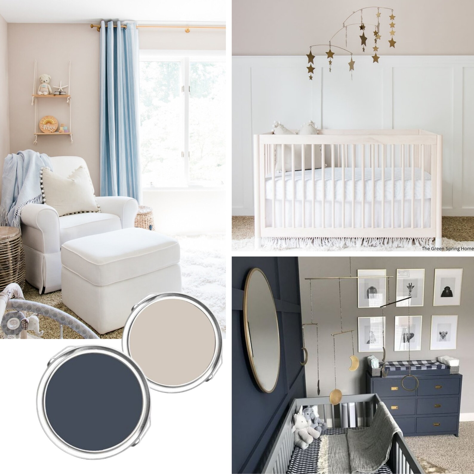 Boy Nursery Interior Design Baby Room Paint Palette Benjamin Moore ...